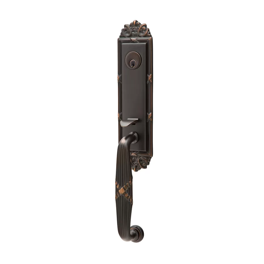 EMTEK RIBBON AND REED BRASS TUBULAR ENTRYSET