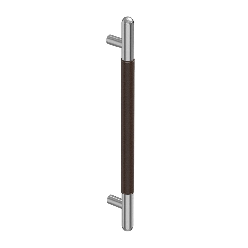 Standard Metal Hardware Leather Wrap Pull With Standard Posts And Round Ends (D621)