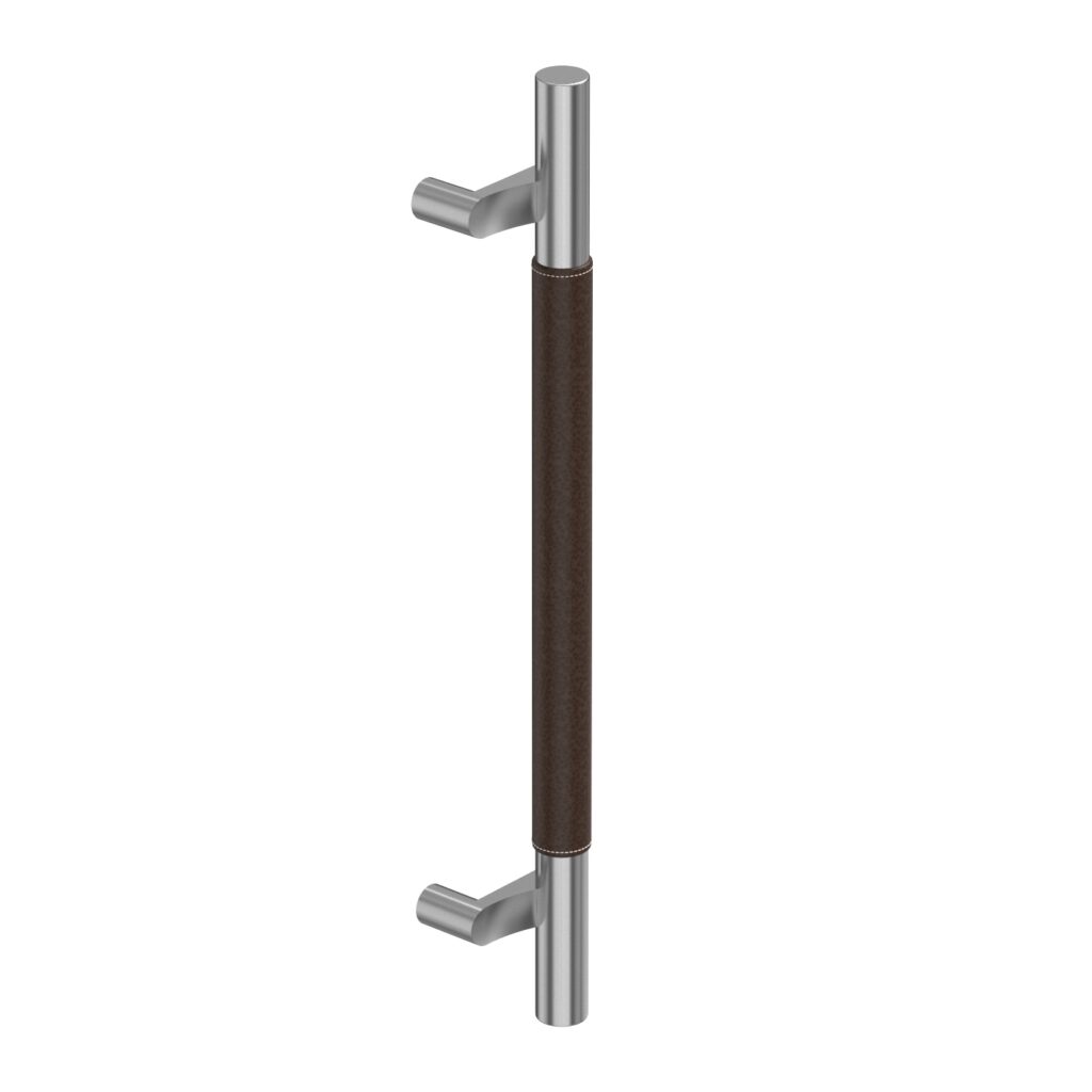 Standard Metal Hardware Leather Wrap Pull With Offset H Posts And Flat Ends (D622)