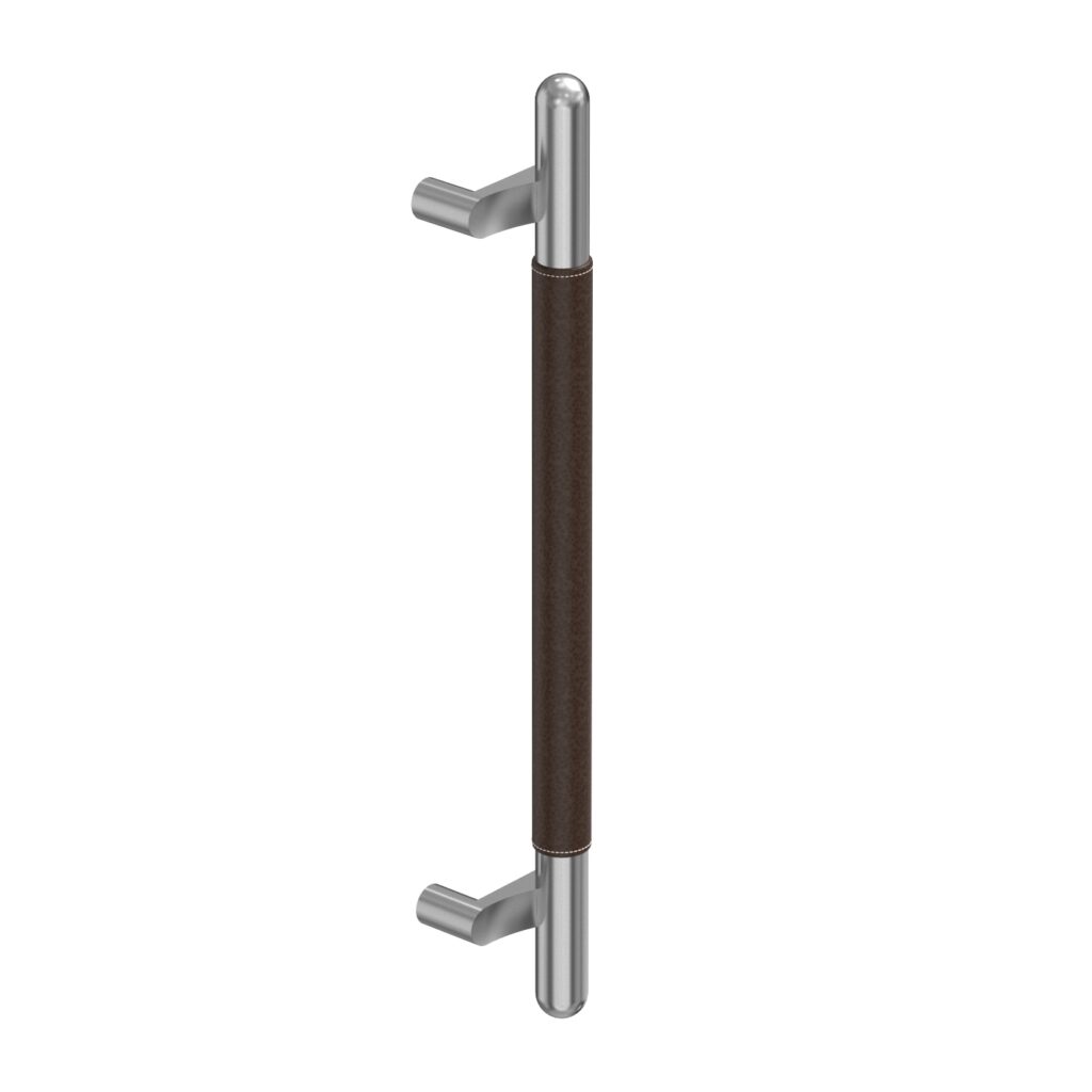 Standard Metal Hardware Leather Wrap Pull With Offset H Posts And Round Ends (D623)