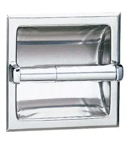 Bobrick Single-Roll Stainless Steel Recessed Toilet Tissue Dispenser
