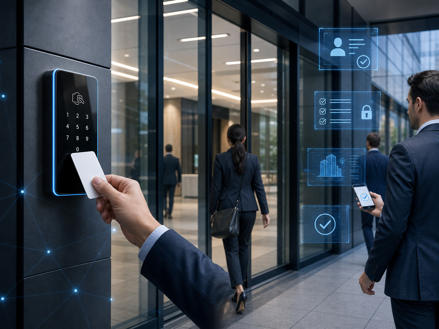 Electronic access control system for commercial security